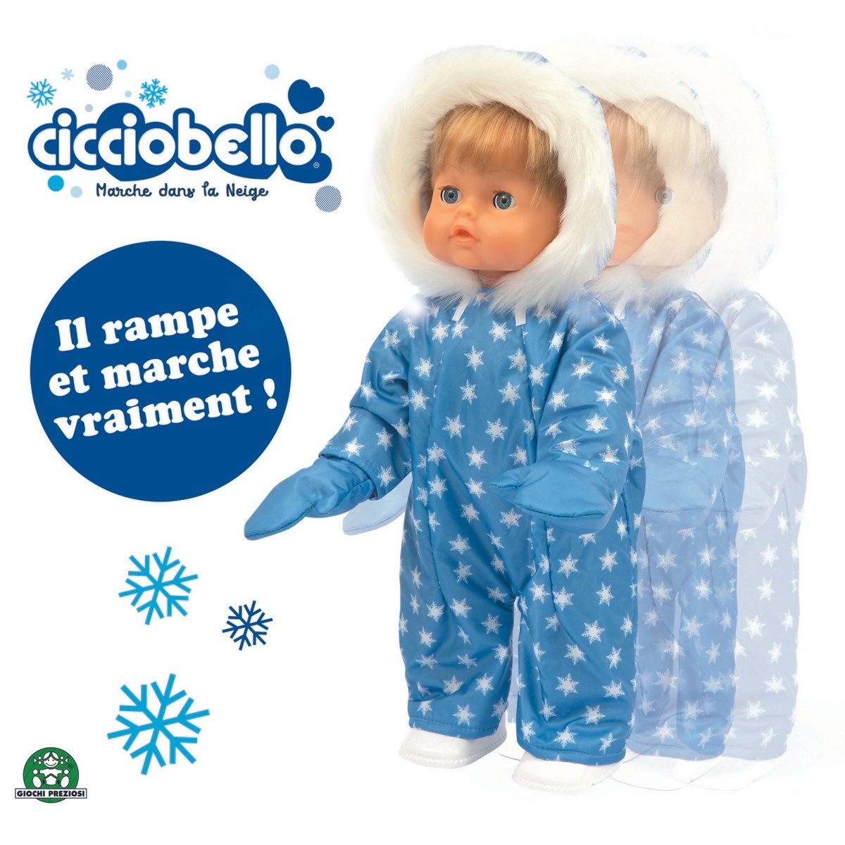 Cicciobello - Ours Polaire est prêt pour l'hiver, poupée Douce et Chaude,  avec Sucette pour Le Calmer Quand il pleure, 42 cm, pour Les Filles à  partir de 2 Ans, CCB74000 