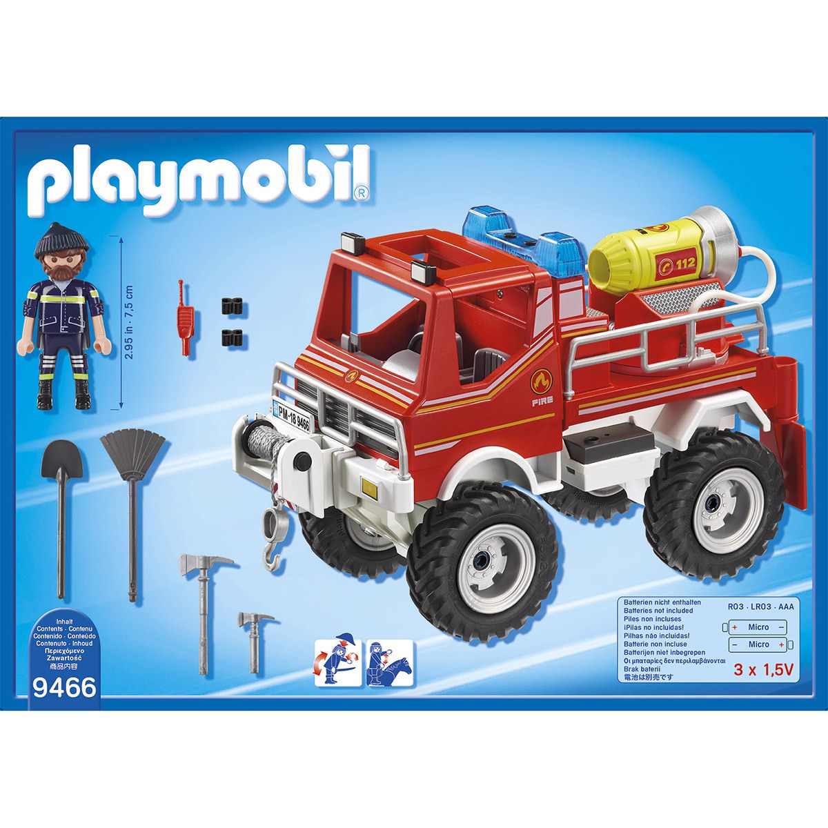 4x4 de pompier avec lance-eau 9466 PLAYMOBIL : la boîte à Prix Carrefour