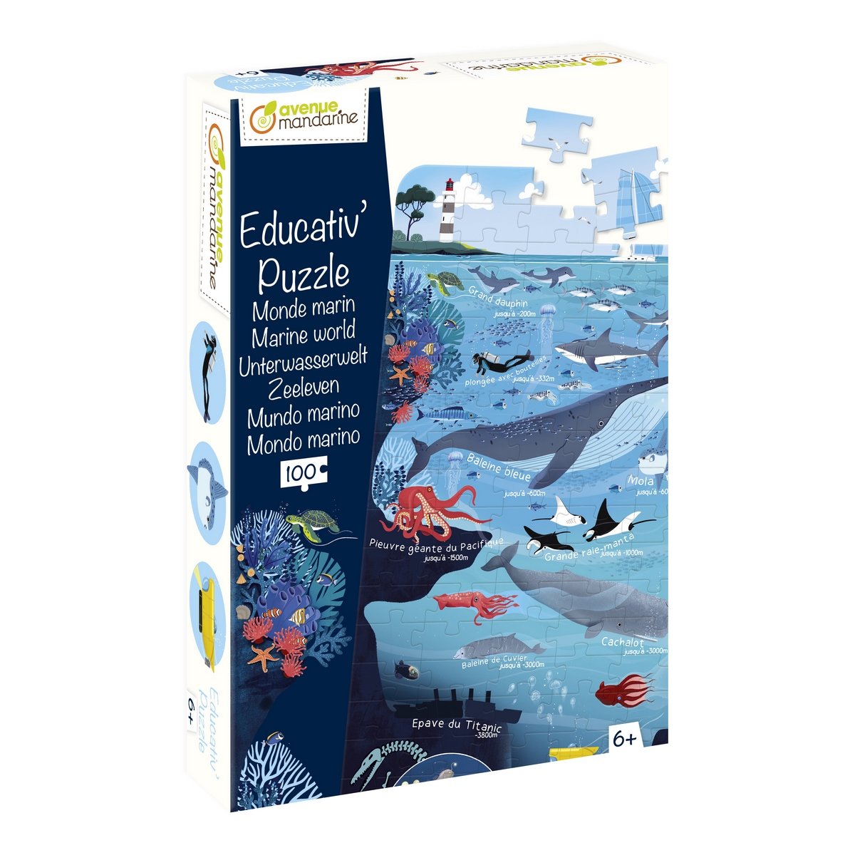 Puzzle & Livre - Puzzle en voyage, Le sous-marin des animaux