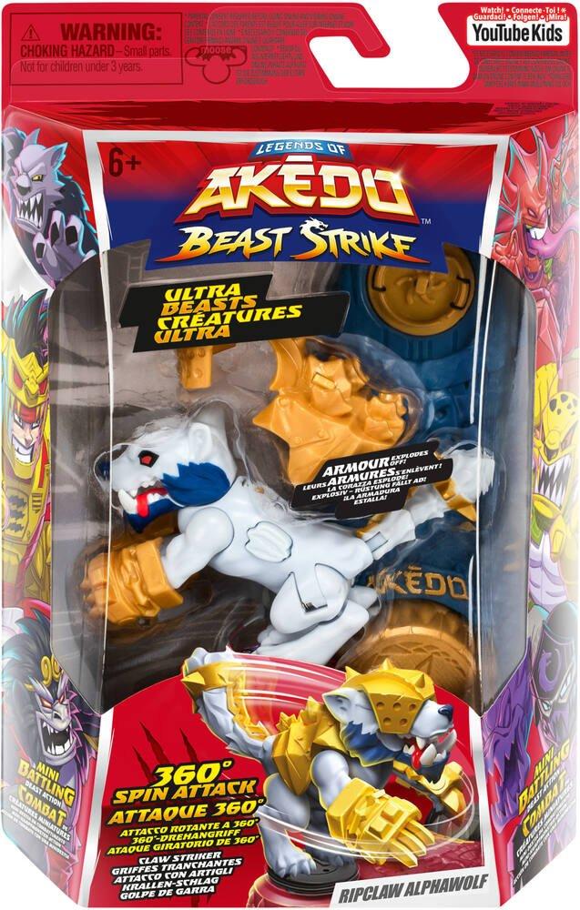 Akedo Legends Of Beast Strike - Pack De Iniciación Con 3 Guerreros, Pieza De Entrenamiento Y Controlador