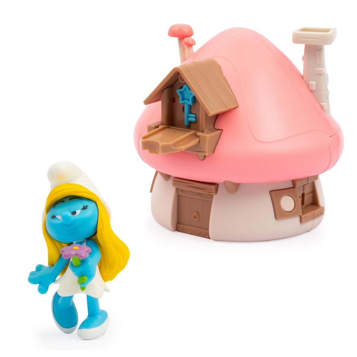 Grande Maison Des Schtroumpfs Avec 6 Figurines – Vintage, Occasion