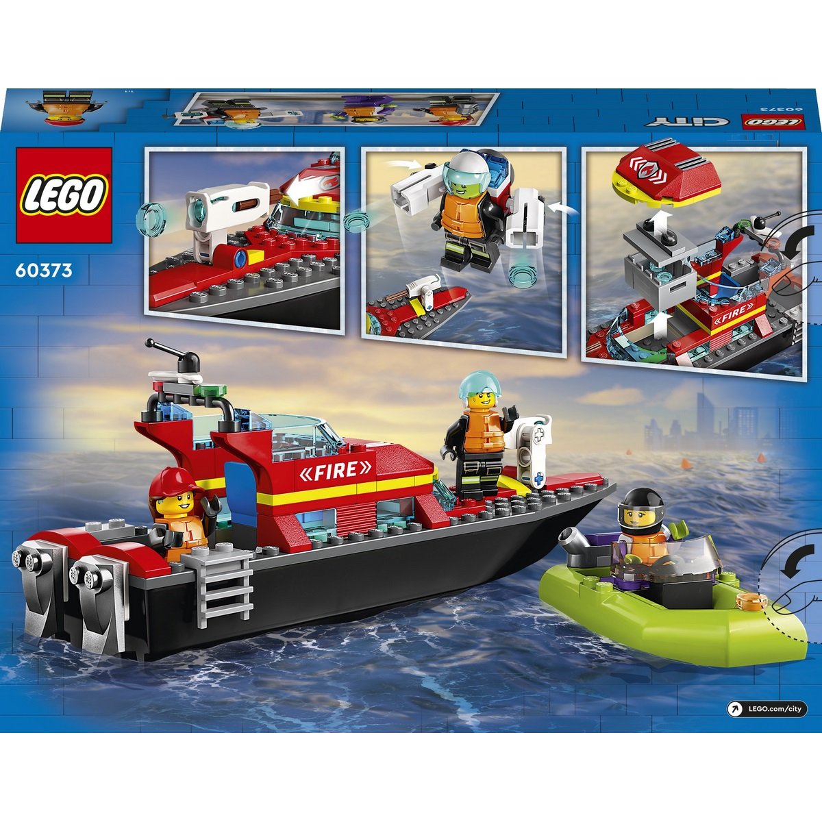 Le bateau de sauvetage des pompiers Lego City 60373 - La Grande Récré