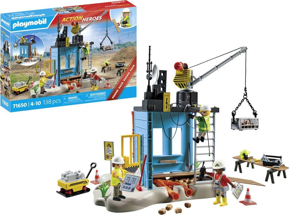 Ouvriers et chantier Playmobil Action heroes 71650 La Grande Récré