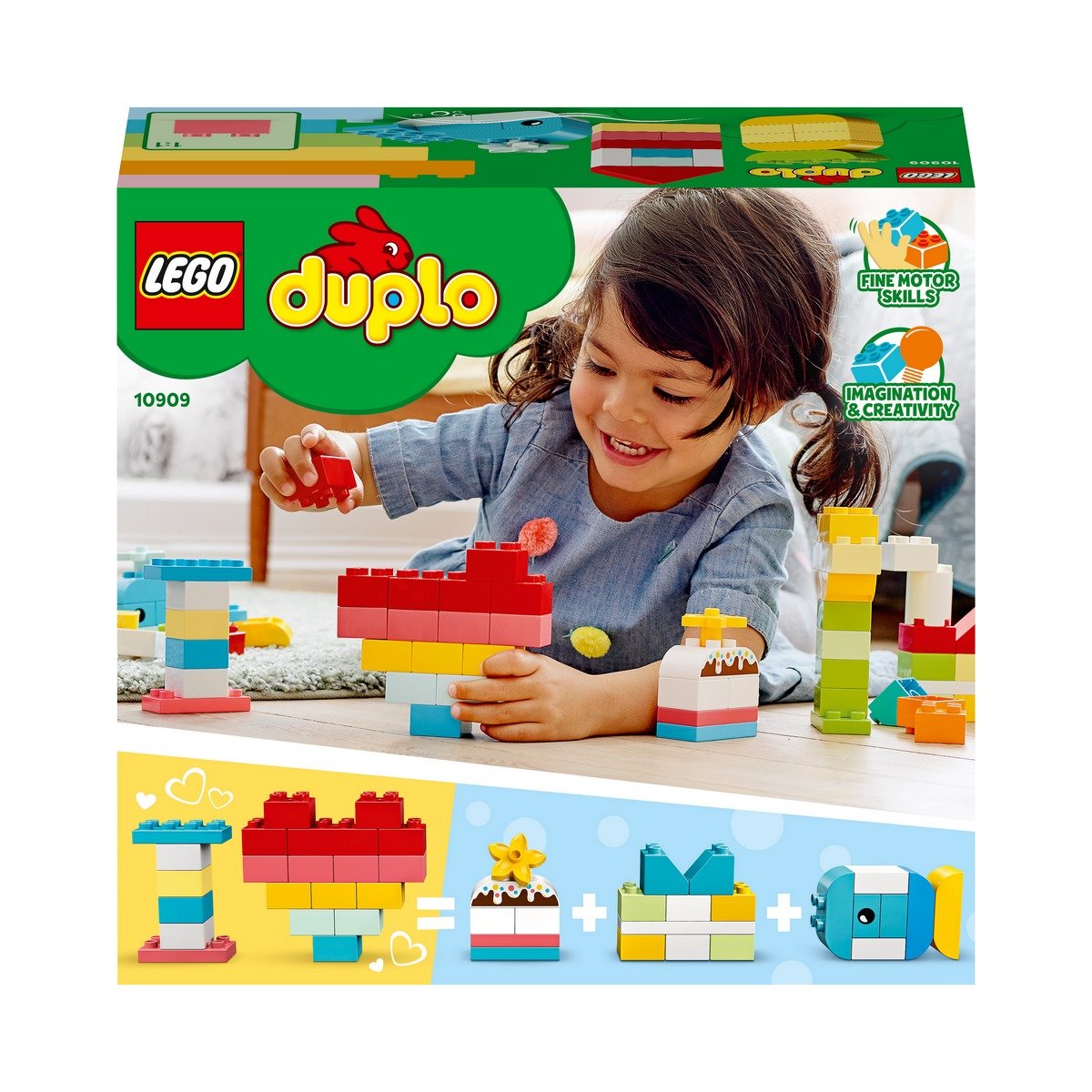 LEGO 10909 Duplo Classic La Boîte Cœur, Première Brique, Jouet de  Construction, Jouet Éducatif, Développer Leur Motricité Fine, pour Enfants  de 1,5 à