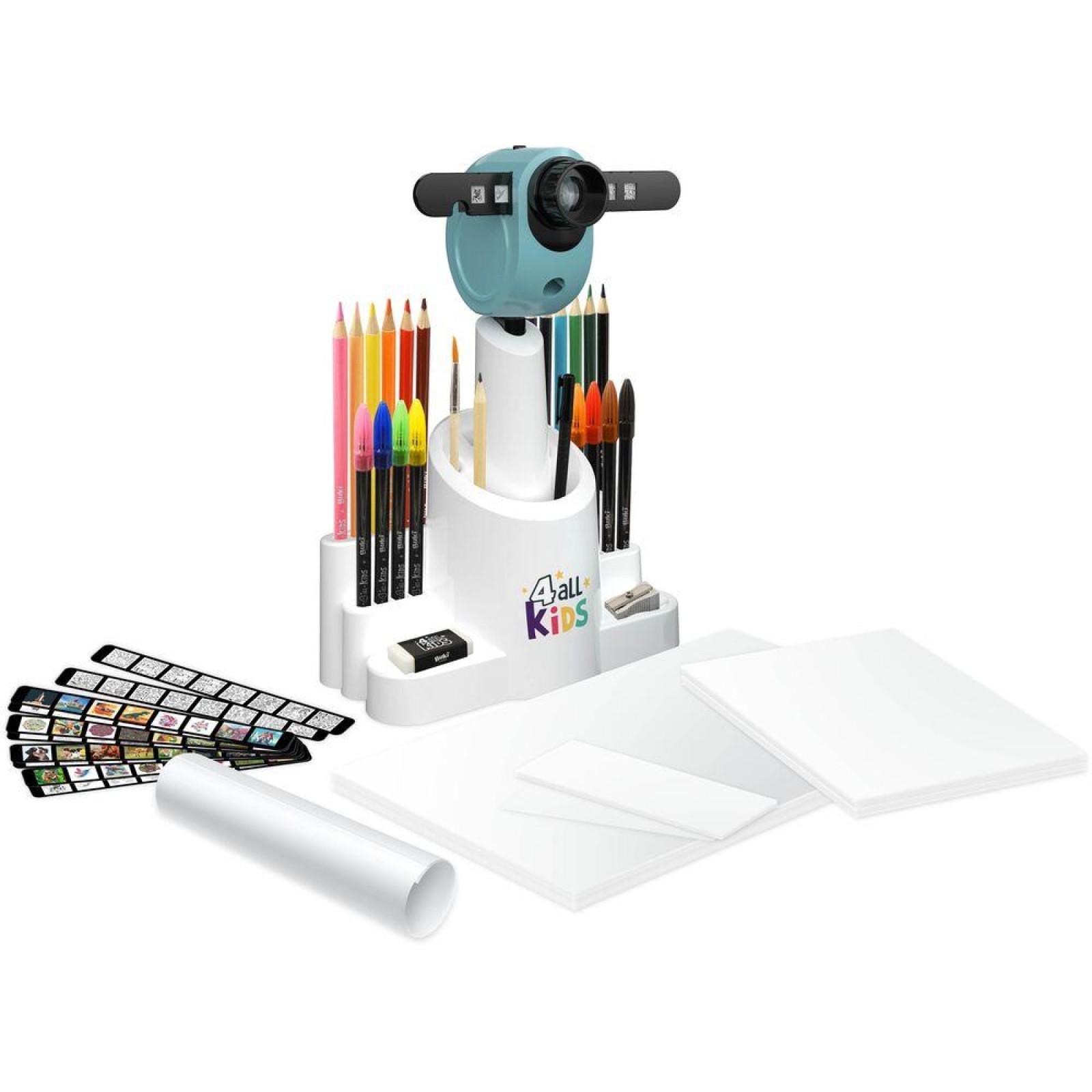 Projecteur à Dessin Pour Enfants - Kit Avec Pochoirs, 12 Stylos, Papier - Éducatif, Créatif, Dès 3 Ans