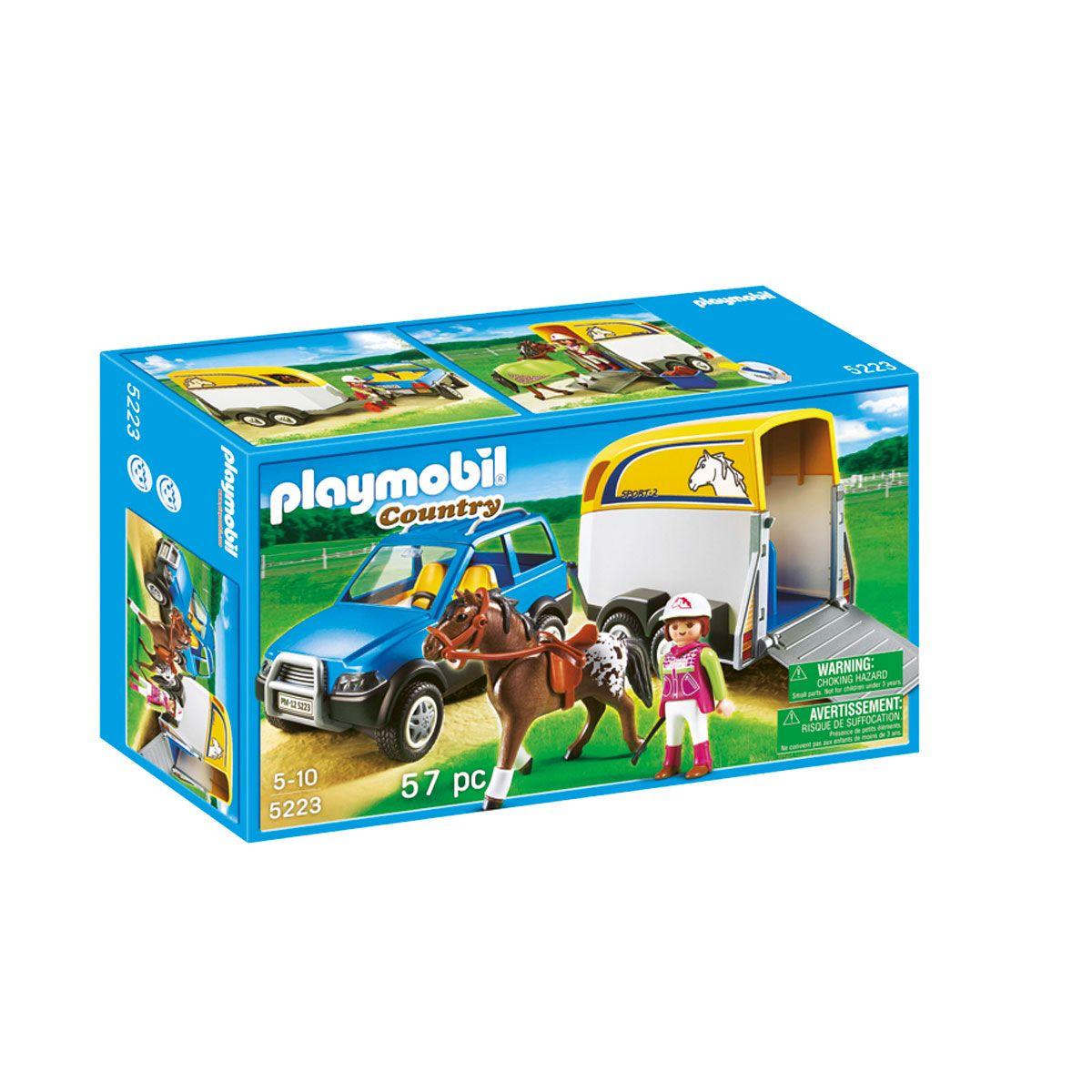 Voiture Avec Remorque Et Cheval Playmobil 5223 Coffrets