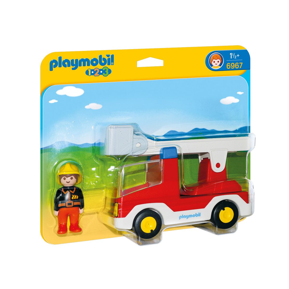 Playmobil 1.2.3 - Camion de pompiers avec Échelle - 6967 - 2 Parties