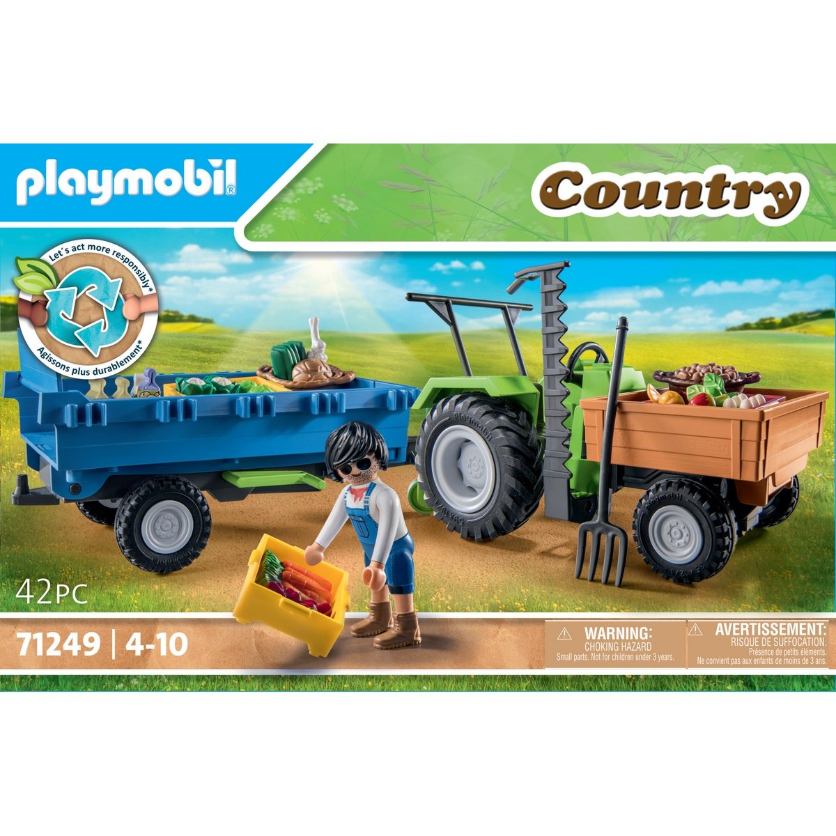 Tracteur avec remorque Playmobil Country 71249 - La Grande Récré