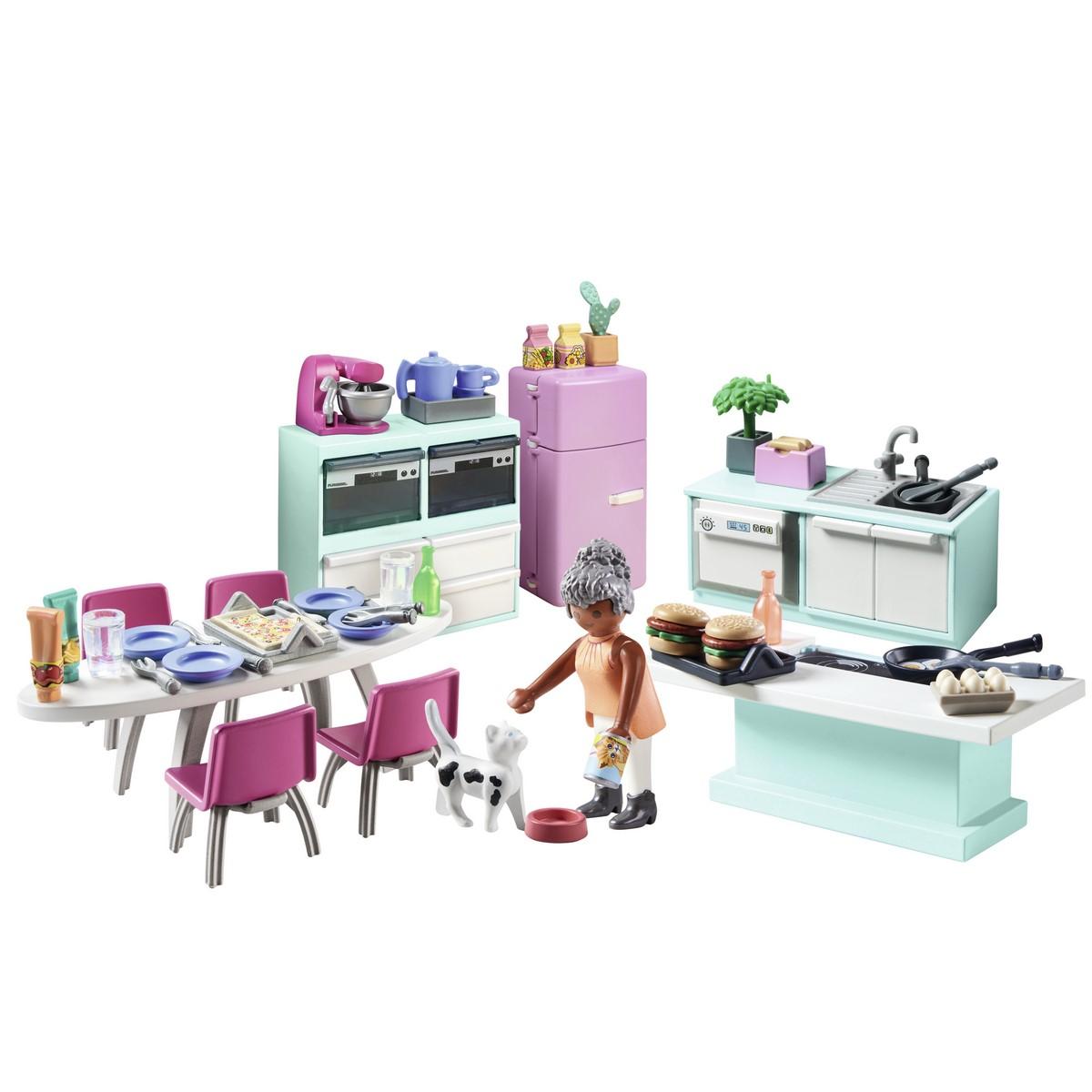 PLAYMOBIL Grande Cuisine Moderne 5271-5582 Avec Machine à Laver – 2 Personnages, Neuf