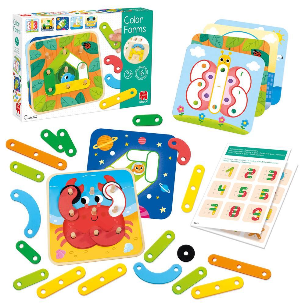 Goula Jeu D'habileté En Bois 50201 - 38 Pièces Colorées + Lapin Et Voiture Magnétiques - Jeu De Construction Enfant