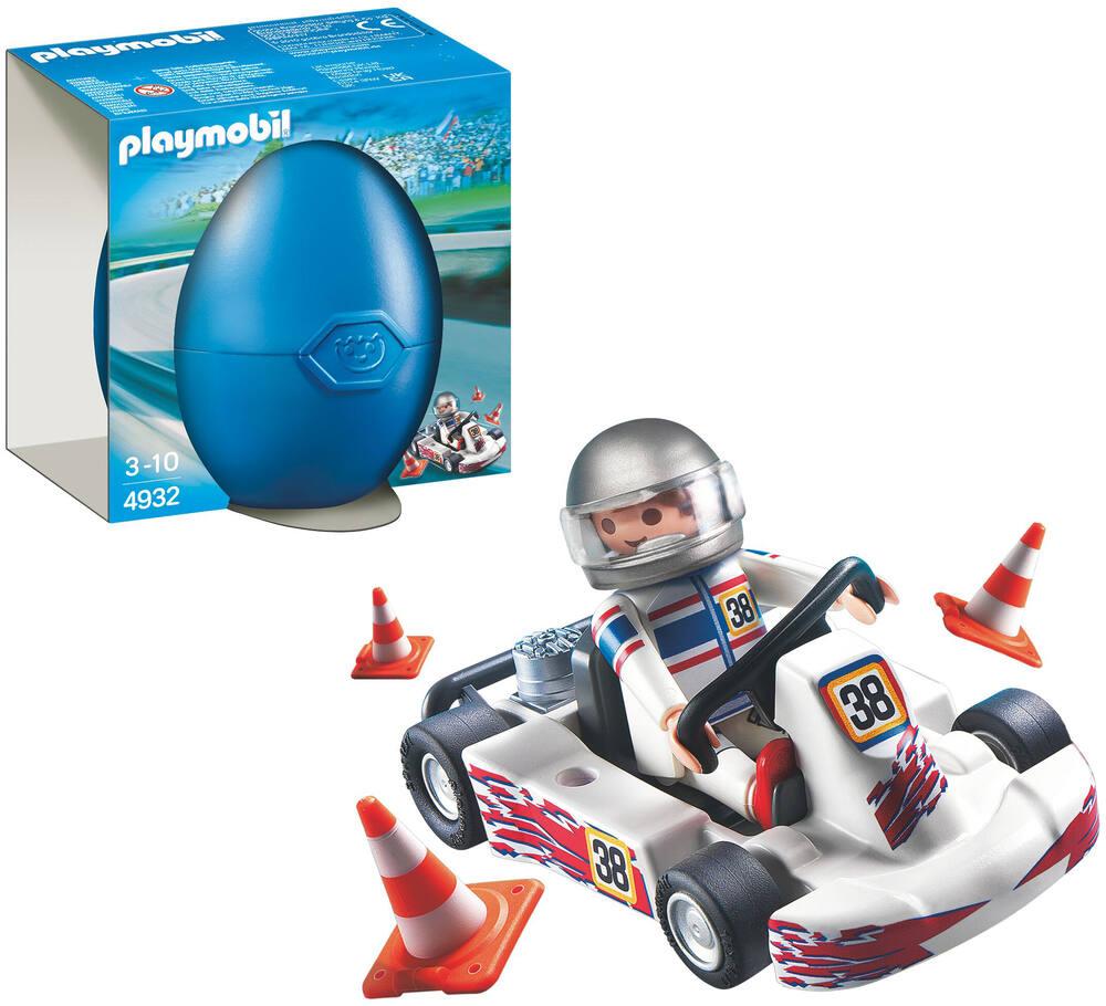 Playmobil Homme Pilote de Course Noir Argent Rouge BBS
