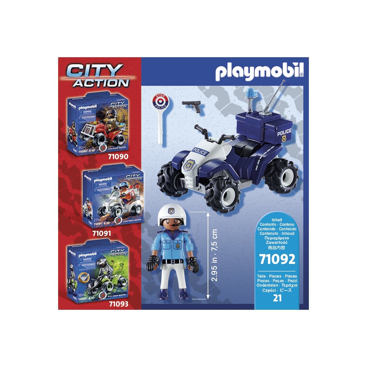 Police policier avec moto et voleur Playmobil City Action 70572 - La Grande  Récré