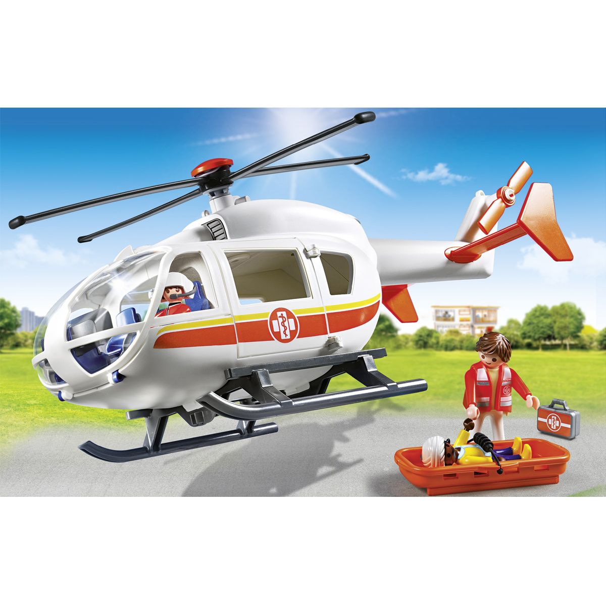 helicoptere playmobil hopital