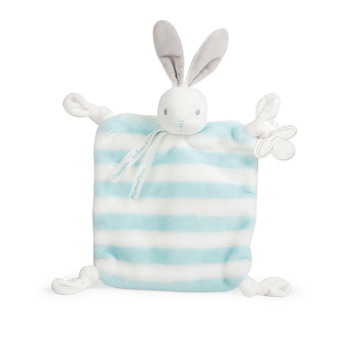 Doudou plat lapin aqua et crème 20 cm Kaloo Bébé Pastel - Jouets d'éveil et  peluches - La Grande Récré