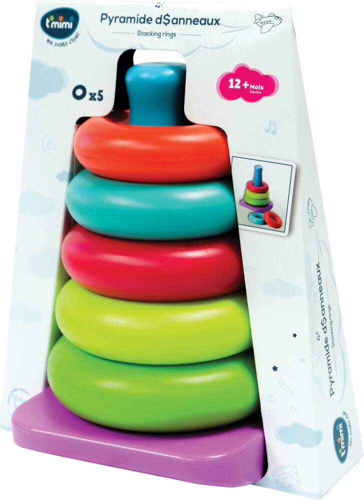 Teorema Pyramide à Anneaux Colorée – Jouet D’empilage 14,5 X 29 Cm – Dès 1 An – Idée Cadeau Classique