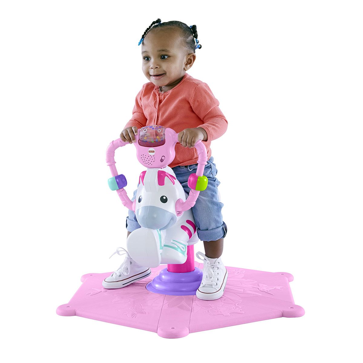 fisher price zebre tourni rebond rose