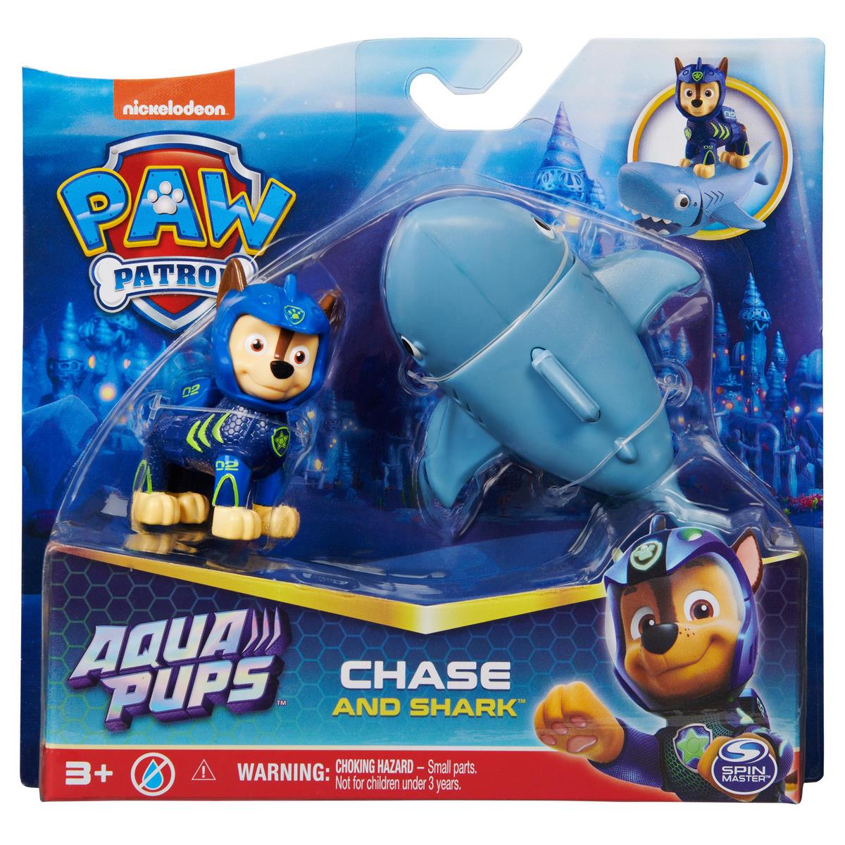 Pack de 2 figurines chiot et créature sous-marines - Aqua Pup La Pat  Patrouille - La Grande Récré