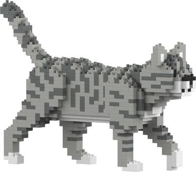 Jekca Blocs De Construction Mini Chat Tigre Gris Clair_La Grande Récrée_1