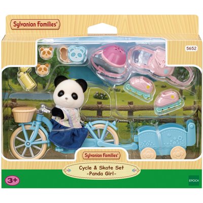 La fille panda, son vélo et sa remorque - Sylvanian Families 5652