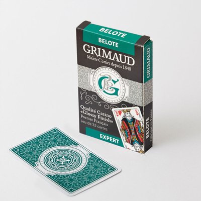 Jeu de 32 cartes Grimaud expert belote avec étui en carton