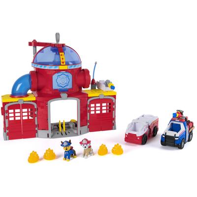 Caserne de pompiers Pat Patrouille et 2 véhicules fire rescue