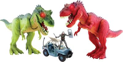 Combat De Dinosaures T Rex Articulés Avec Effets Sonores Et Lumineux_La Grande Récrée_1