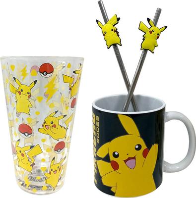 Set Cadeau Pokemon Mug 2 Pailles et Un Verre_La Grande Récrée_1