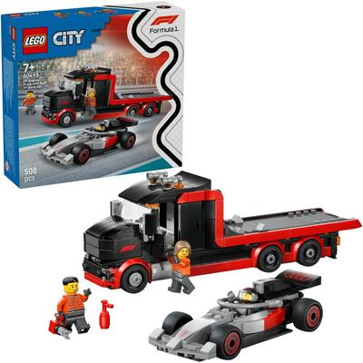 Camion de F1 avec voiture de course de F1 Audi LEGO City 60493_La Grande Récrée_1