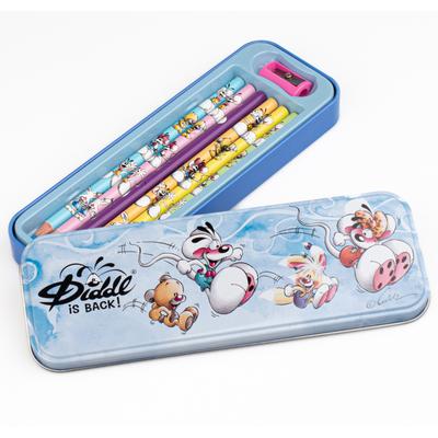 Plumier métal 6 crayons de couleurs Diddl