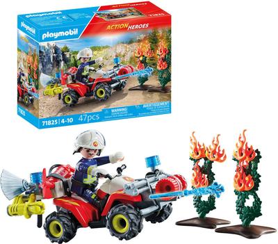Pompier avec quad et arbustes enflammés PLAYMOBIL ACTION HEROES 71825_La Grande Récrée_1