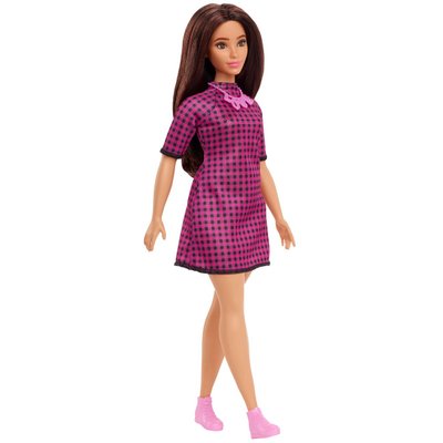 Barbie fashionista robe carreaux