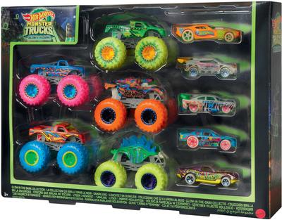 Hot Wheels Monster Trucks - Coffret 10 Véhicules Phosphorescents_La Grande Récrée_1