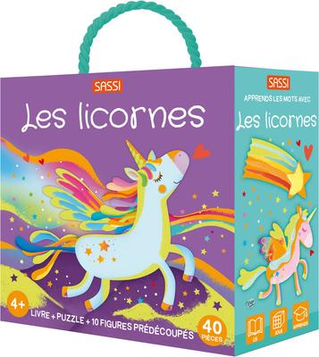 Coffret Qbox puzzle 40 pièces et Livre : Les licornes_La Grande Récrée_1