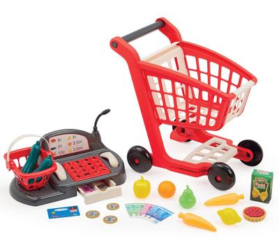 Chariot de supermarché pour enfants, caisse enregistreuse et accessoires_La Grande Récrée_1