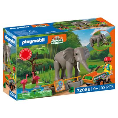 Eléphants et soigneur animalier Playmobil Animal & Friends 72068