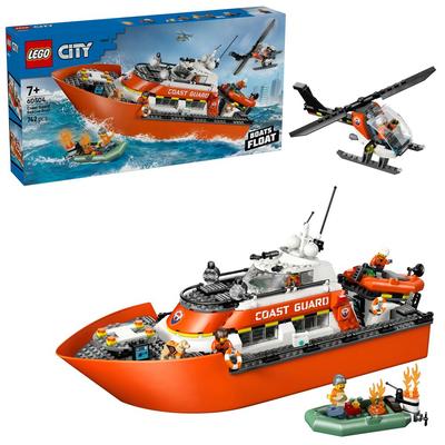 Le bateau de sauvetage et l’hélicoptère des garde-côtes LEGO City 60504_La Grande Récrée_1