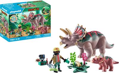 Tricératops avec bébé et explorateur Playmobil Dinos 71821_La Grande Récrée_1