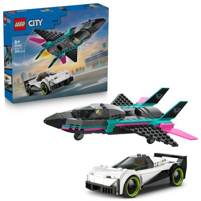 Le jet contre la voiture LEGO City 60489
