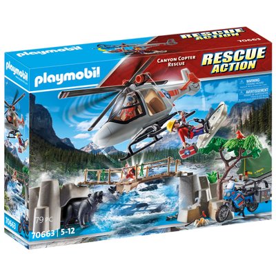 Unité de secouristes avec hélicoptère Playmobil Rescue Action 70663