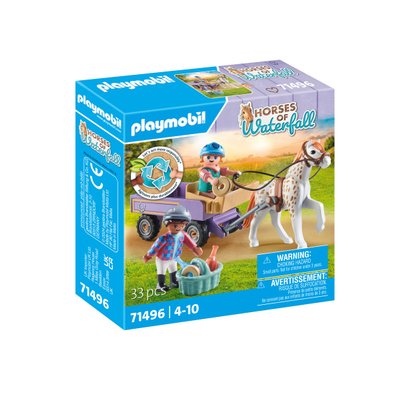 Enfants avec calèche et poney Playmobil Horses of Waterfall 71496