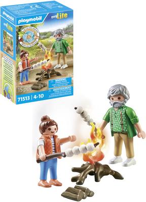 Grand-père petite fille et feu de camp Playmobil My Life 71513_La Grande Récrée_1
