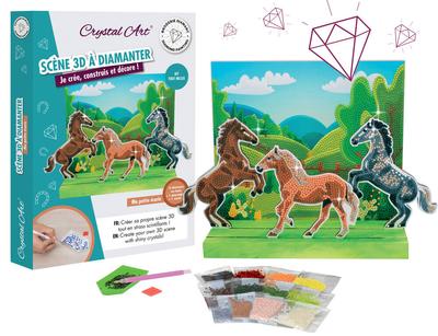 Coffret Crystal Art Scène 3D à diamanter – Ma petite écurie _La Grande Récrée_1
