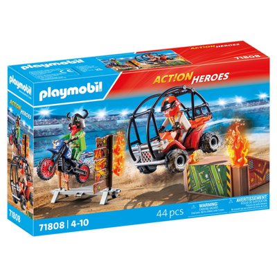 Duo de cascadeurs avec quad et moto PLAYMOBIL MY LIFE 71808