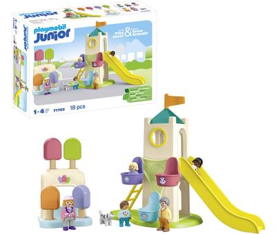 Aire de jeu avec toboggan géant Playmobil Junior 71703_La Grande Récrée_1