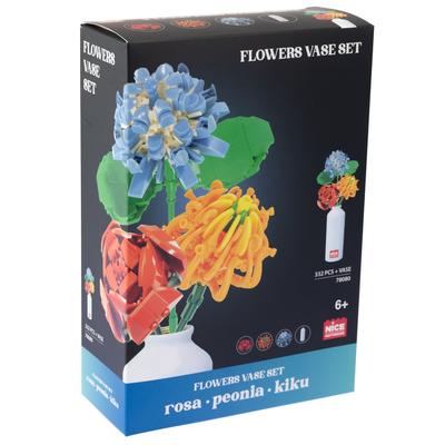 Vase avec 3 fleurs à construire