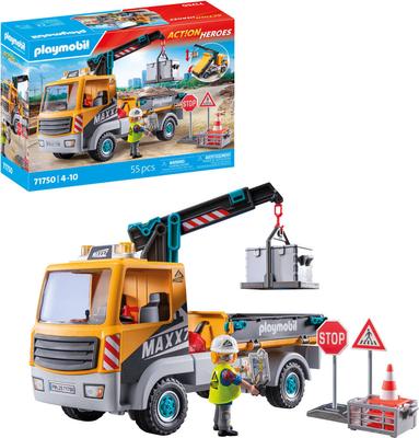 Camion grue avec ouvrier & accessoires Playmobil Action Heroes 71750_La Grande Récrée_1