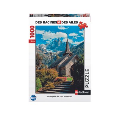 Puzzle 1000 pièces La chapelle des Praz, Chamonix - Des racines et des ailes