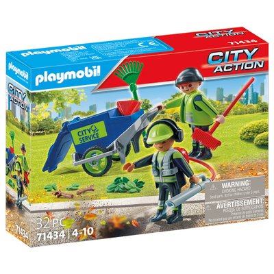 Agents entretien voirie avec équipement Playmobil City Action 71434
