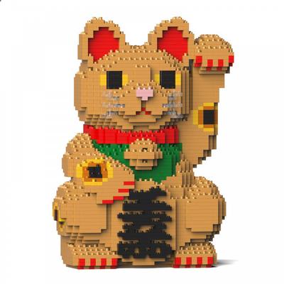 Jekca Blocs de construction - Chat Porte-Bonheur Maneki Neko Beige_La Grande Récrée_1