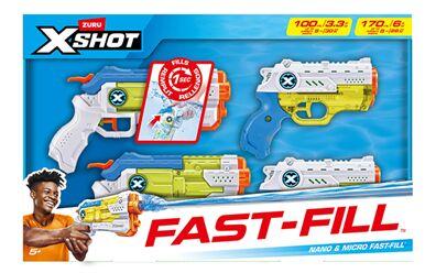 Fast-Fill Pack de 2 Medium et 2 Nano Blaster Xshot Water Fast-Fill_La Grande Récrée_1